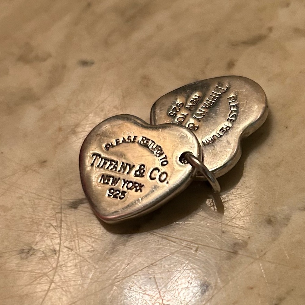 Tiffany & Co. Return to Tiffany Double Heart Tag Charm Pendant Silver 925 - Picture 8 of 11